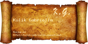 Kulik Gabriella névjegykártya